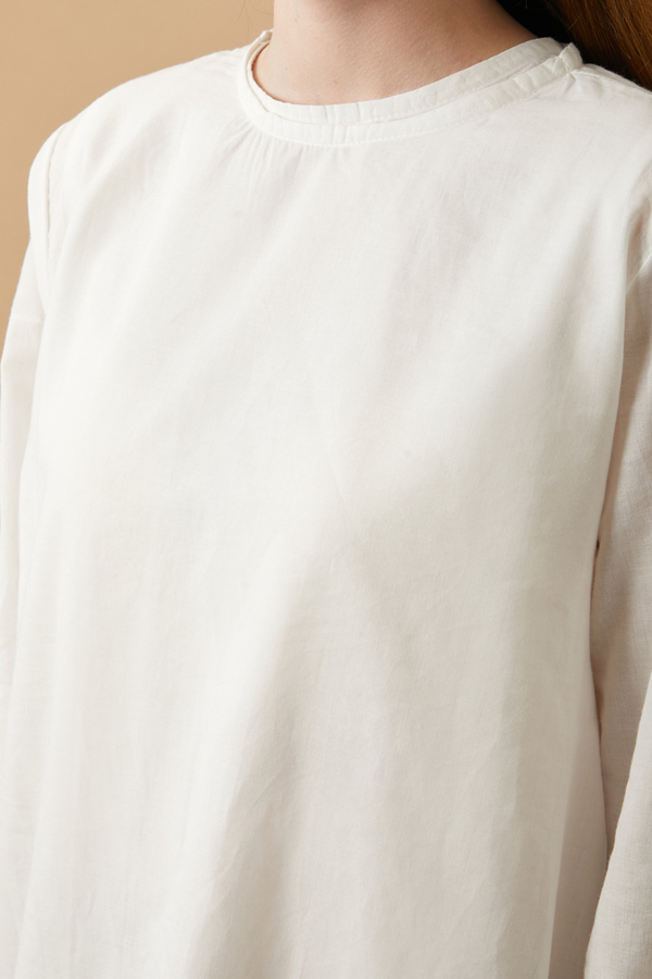 Long Sleeve Short Length Voile Slip White - 7