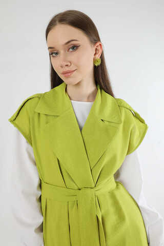 Long Vest Triple Suit Oil Green - 4