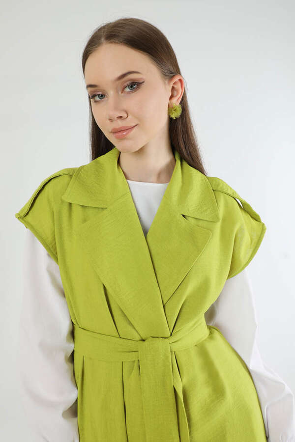 Long Vest Triple Suit Oil Green - 4