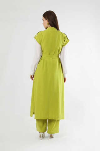 Long Vest Triple Suit Oil Green - 5