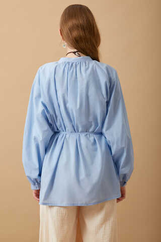 Loose Fit Voile Shirt Baby Blue - 16