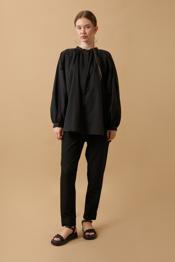 Loose Fit Voile Shirt Black - 2