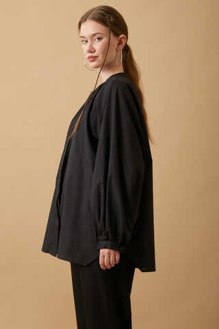 Loose Fit Voile Shirt Black - 4