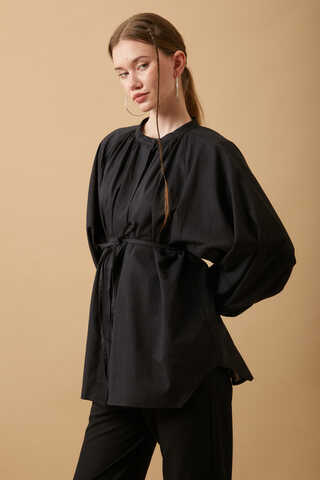 Loose Fit Voile Shirt Black - 9