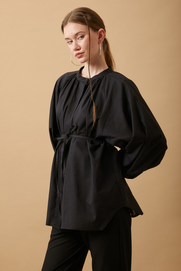 Loose Fit Voile Shirt Black - 9