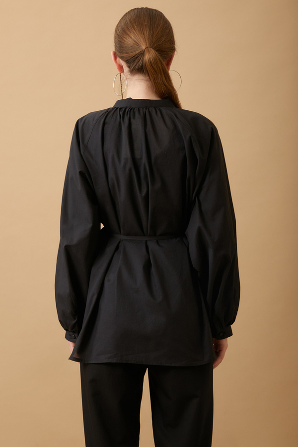 Loose Fit Voile Shirt Black - 10