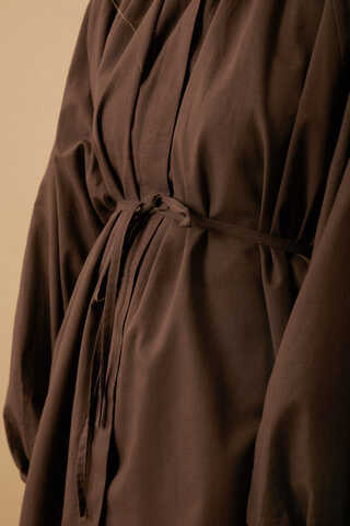 Loose Fit Voile Shirt Brown - 9