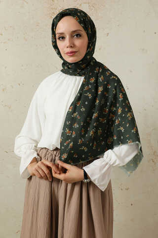 Lotus Desenli Şal Siyah - 3