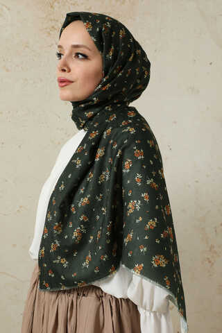 Lotus Desenli Şal Siyah - 4