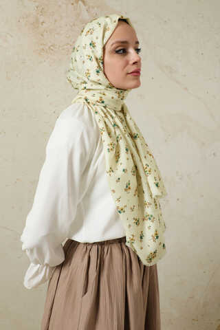 Lotus Desenli Şal Yeşil - 4