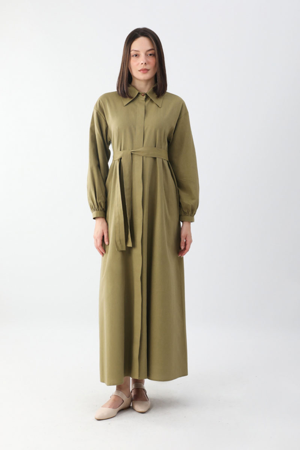 Manas Yelekli Elbise Takım Haki - 8