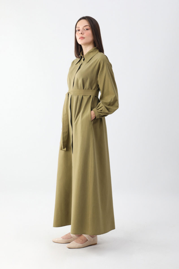 Manas Yelekli Elbise Takım Haki - 11