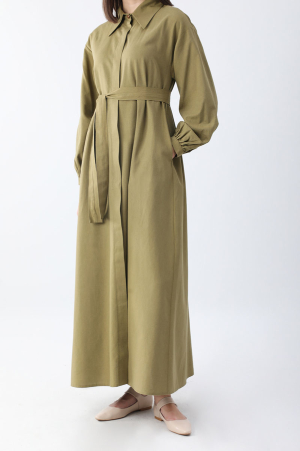 Manas Yelekli Elbise Takım Haki - 12