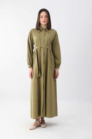 Manas Yelekli Elbise Takım Haki - 8