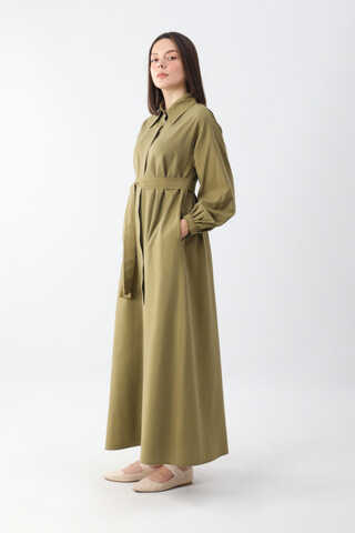 Manas Yelekli Elbise Takım Haki - 11