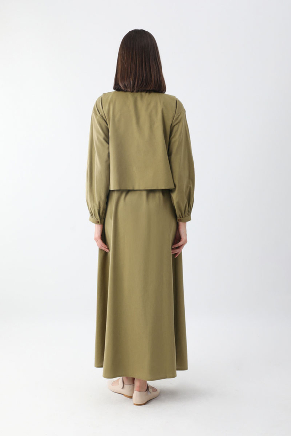 Manas Yelekli Elbise Takım Haki - 16