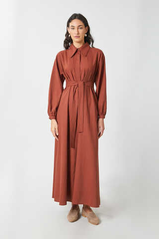 Manas Yelekli Elbise Takım Kiremit - 4