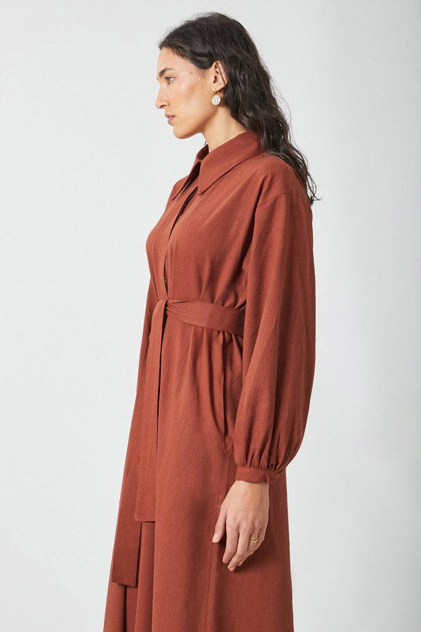 Manas Yelekli Elbise Takım Kiremit - 15