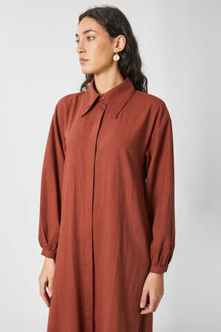 Manas Yelekli Elbise Takım Kiremit - 17