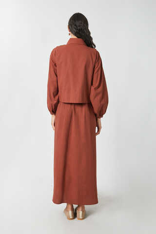 Manas Yelekli Elbise Takım Kiremit - 18