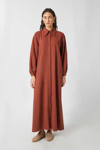 Manas Yelekli Elbise Takım Kiremit - 16