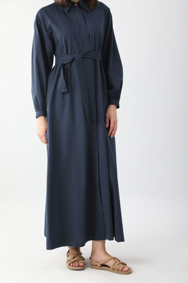 Manas Yelekli Elbise Takım Lacivert - 12