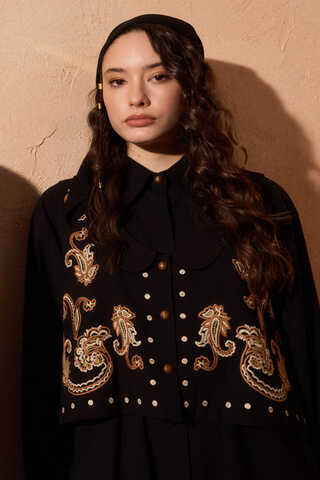 Manas Yelekli Elbise Takım Siyah - 5