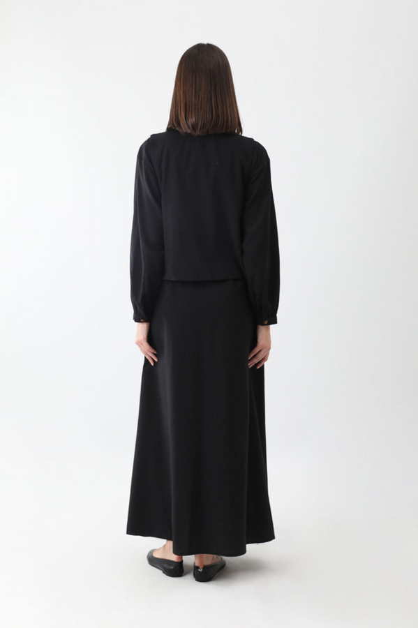 Manas Yelekli Elbise Takım Siyah - 15