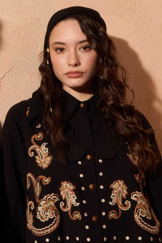 Manas Yelekli Elbise Takım Siyah - 4