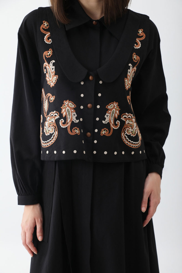 Manas Yelekli Elbise Takım Siyah - 14