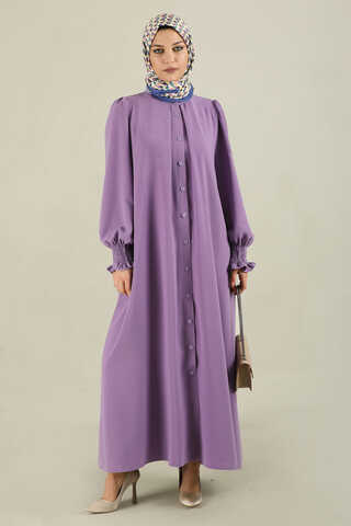 Klasik Elbise Ferace Lila - 3