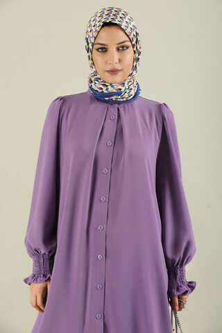 Klasik Elbise Ferace Lila - 2