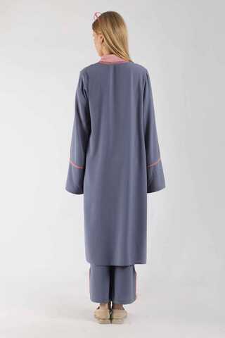 Yırtmaçlı Abaya Takım Gri - 7