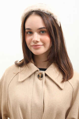 Manşeti Kemerli Uzun Kaban Bej - 10