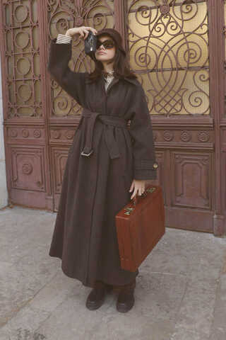 Manşeti Kemerli Uzun Kaban Kahverengi - 1