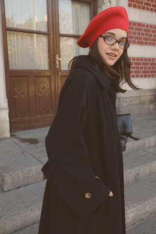 Manşeti Kemerli Uzun Kaban Siyah - 5