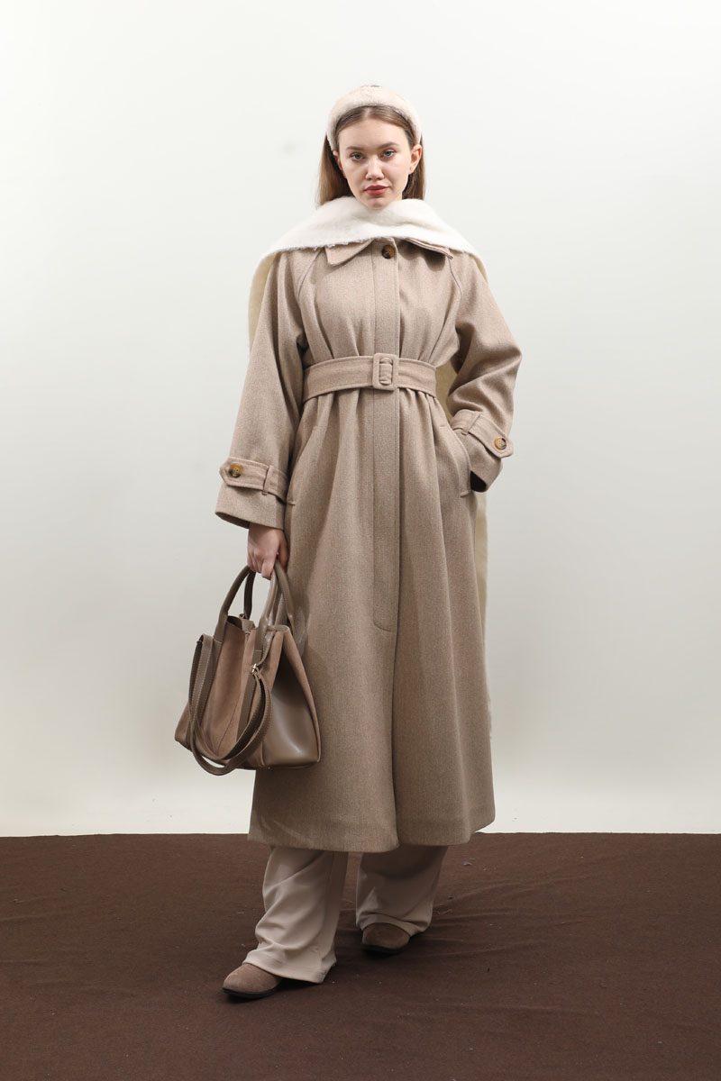 Manşeti Kemerli Uzun Kaban Vizon