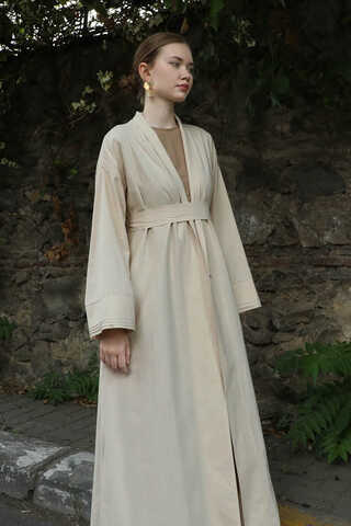 Manşeti Nervürlü Abaya Taş - 1