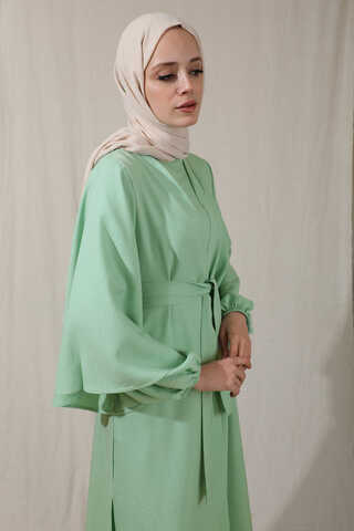 Volanlı Abaya Takım  Su Yeşili - 2