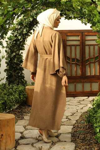 Volanlı Abaya Takım Vizon - 5