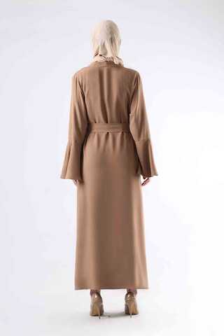 Manşeti Yırtmaçlı Abaya Takım Camel - 3