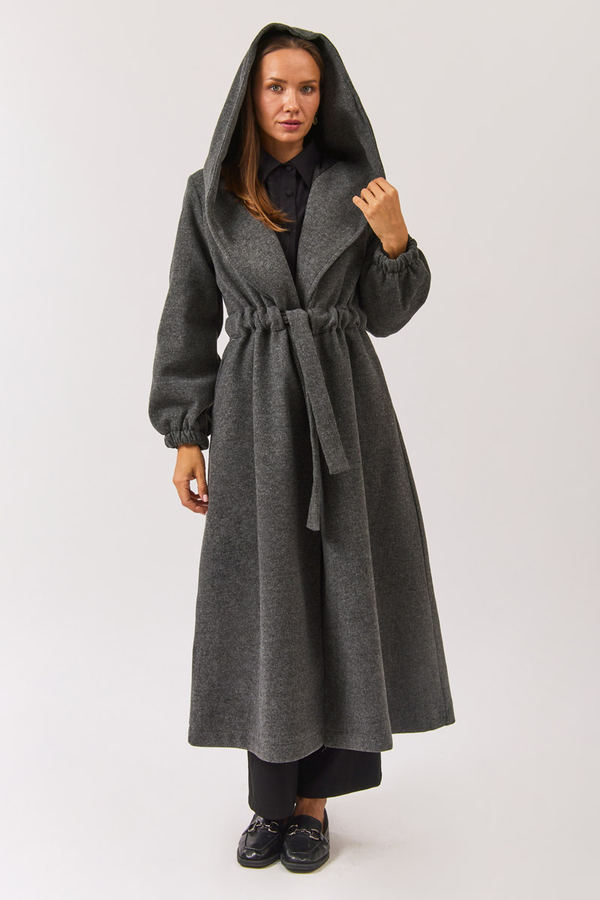Maria Long Cachet Coat Anthracite - 2