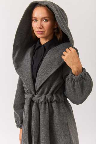 Maria Long Cachet Coat Anthracite - 4