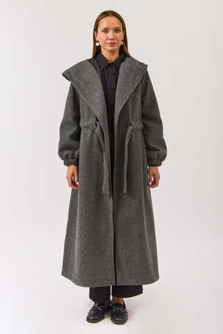 Maria Long Cachet Coat Anthracite - 5
