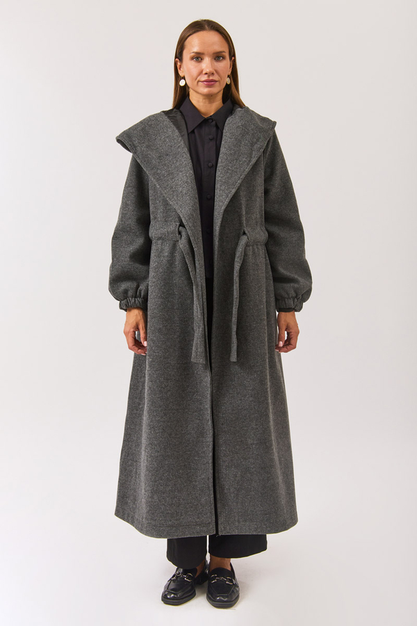 Maria Long Cachet Coat Anthracite - 5