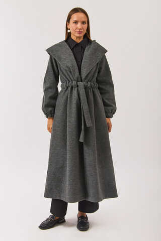 Maria Long Cachet Coat Anthracite - 3