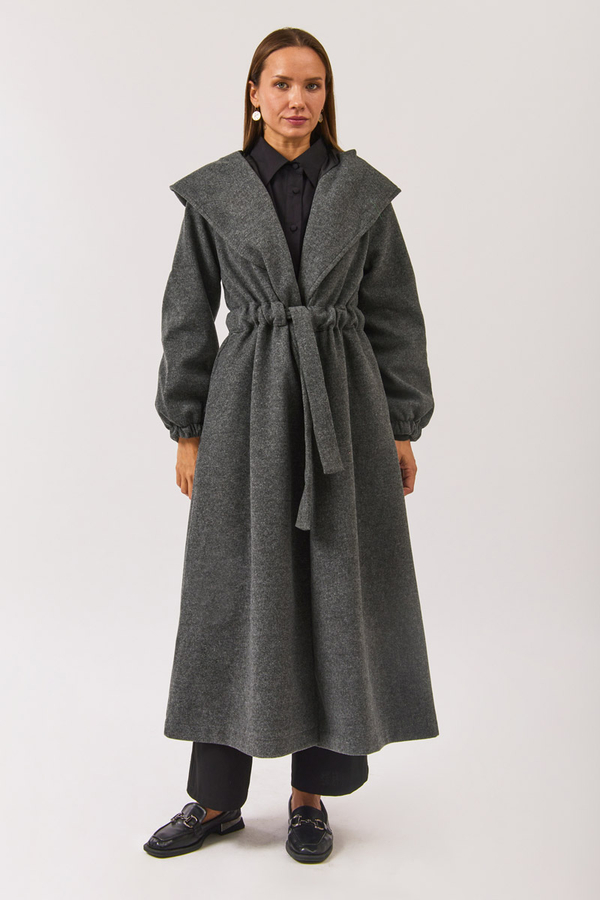 Maria Long Cachet Coat Anthracite - 3
