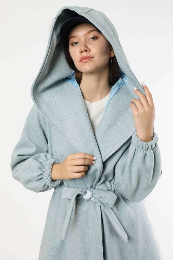 Maria Long Cachet Coat Baby Blue - 2