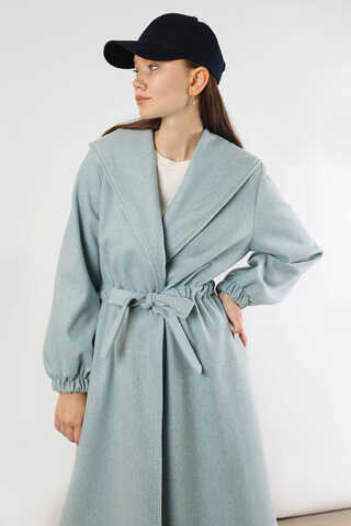Maria Long Cachet Coat Baby Blue - 4