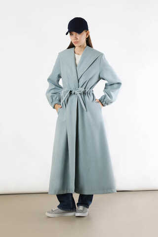 Maria Long Cachet Coat Baby Blue - 5